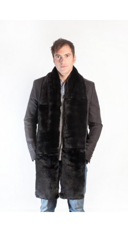 Black rex fur stole - scarf